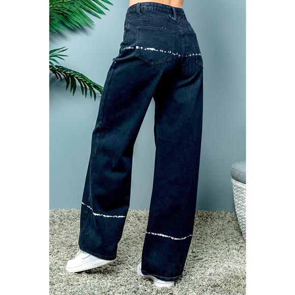 Skinny Fries Jeans Women's Super High Rise Baggy Wide Leg Jeans Size 0 (24/32) - Picture 5 of 10